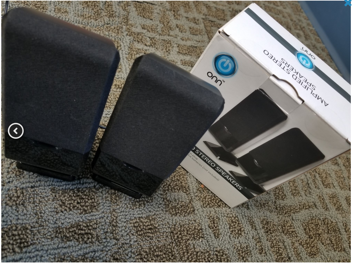 onn amplified stereo speakers
